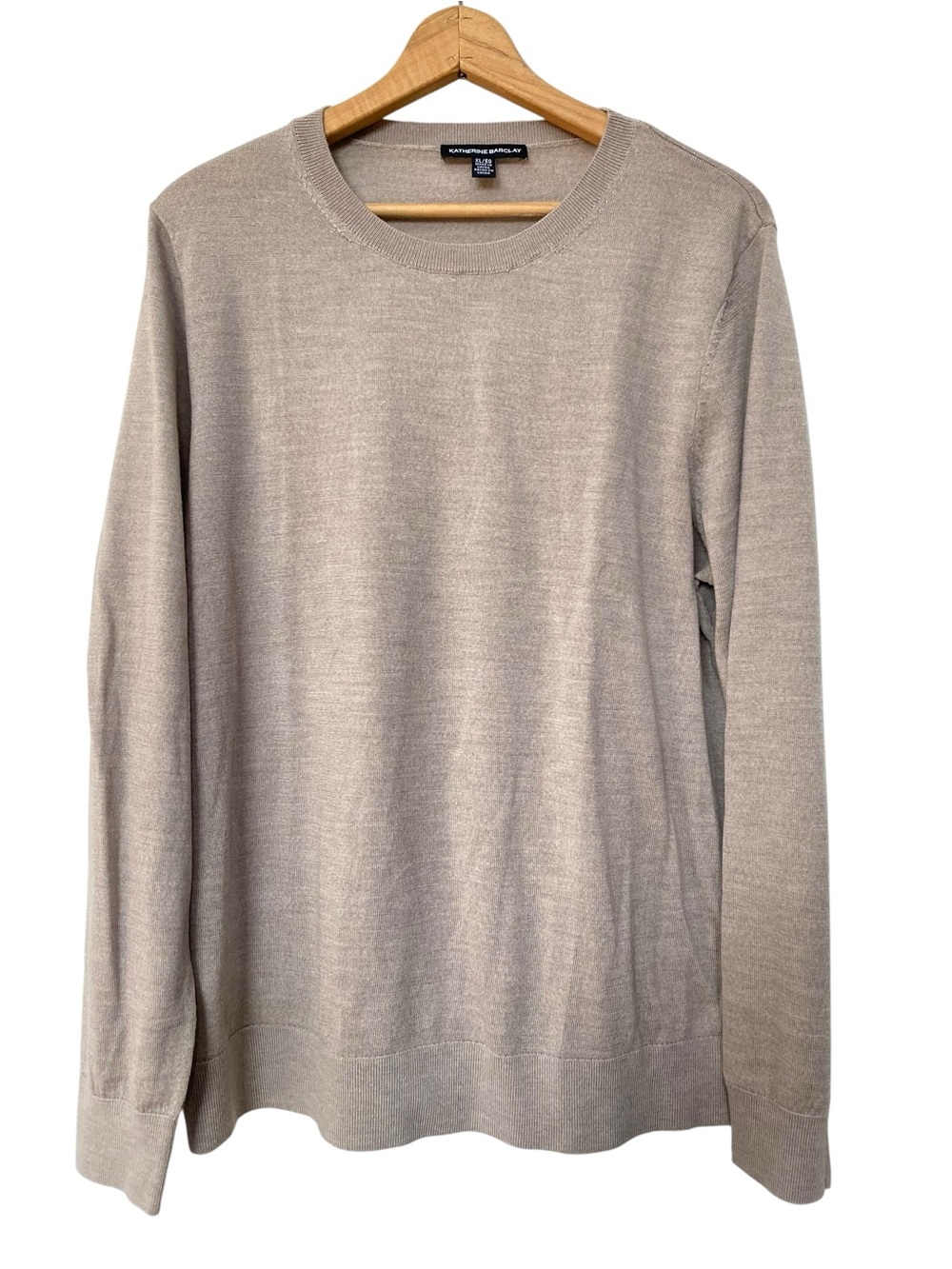 Katherine Barclay 100% Merino Wool Knit Crewneck Sweater Pullover Top XXL